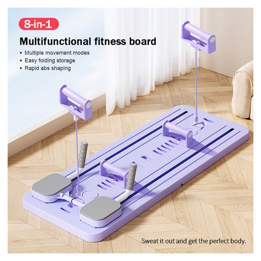 8-in-1 Multifunctional Fitness Board - ABS Pilates Slide Board for Abdominal & Core Strength Training, Home Gym Exercise Equipment, Foldable & Portable for Efficient Fat Burning