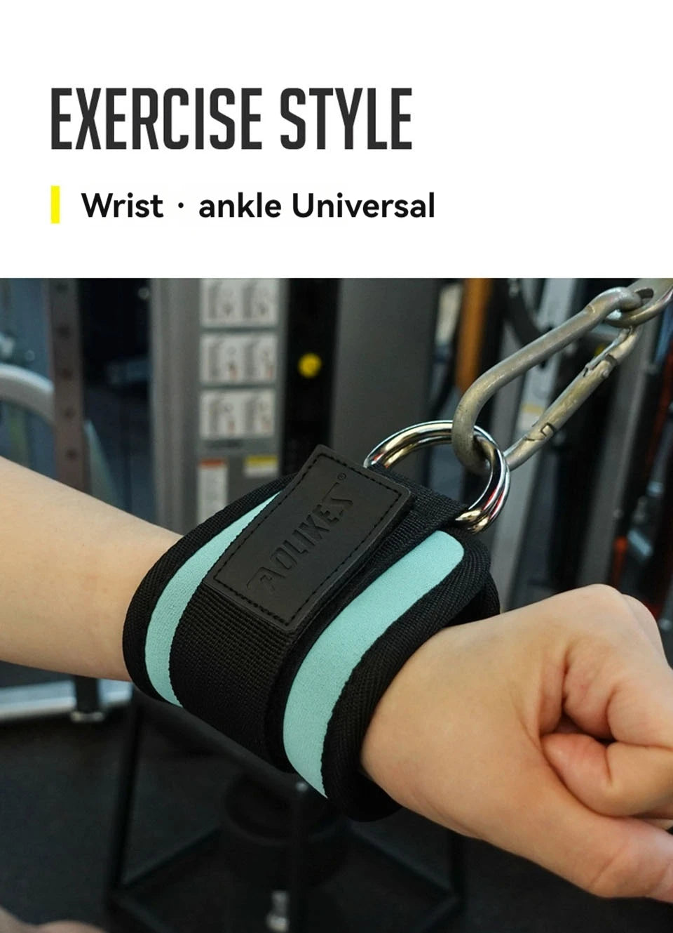 AOLIKES Adjustable Padded Ankle Wrist Cuffs Padded Straps D-Ring Glute Kickback for Cable Machine, Ideal for Glutes Exercises