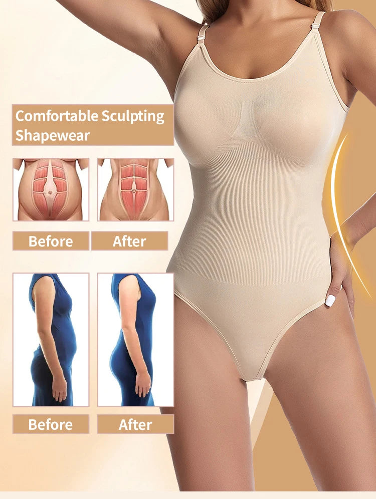 Shapewear Bodysuit Thong Fajas Colombianas Body Shaper Women Seamless Tummy Control Slimming Sheath Flat Belly for Underwear