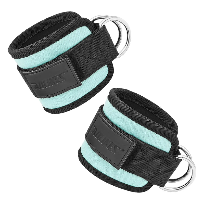 AOLIKES Adjustable Padded Ankle Wrist Cuffs Padded Straps D-Ring Glute Kickback for Cable Machine, Ideal for Glutes Exercises