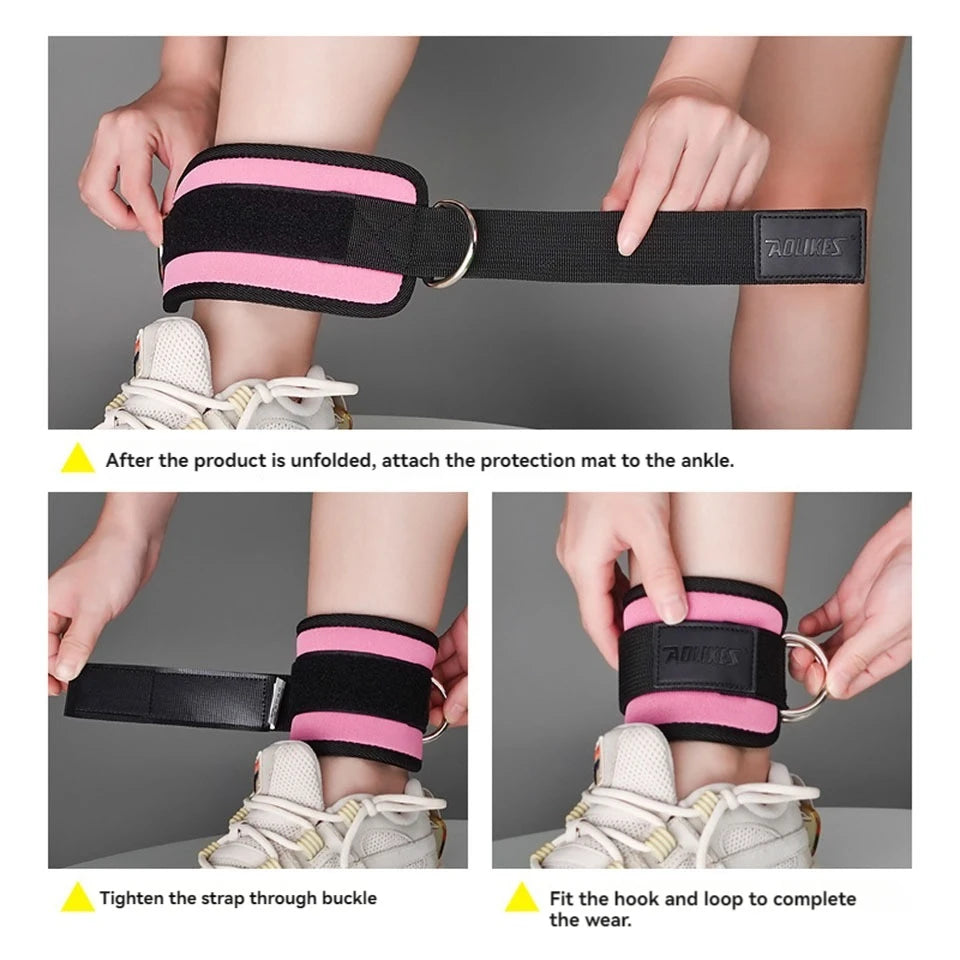 AOLIKES Adjustable Padded Ankle Wrist Cuffs Padded Straps D-Ring Glute Kickback for Cable Machine, Ideal for Glutes Exercises