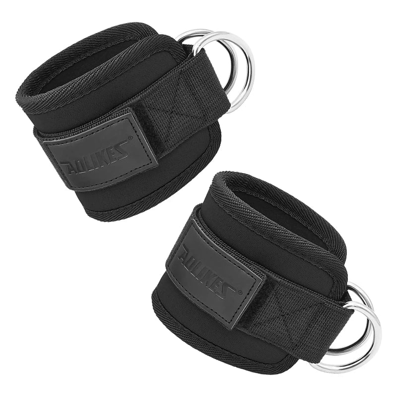 AOLIKES Adjustable Padded Ankle Wrist Cuffs Padded Straps D-Ring Glute Kickback for Cable Machine, Ideal for Glutes Exercises