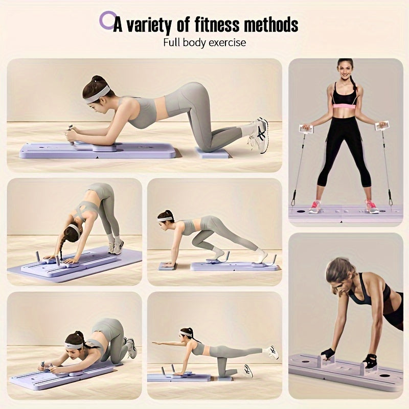 8-in-1 Multifunctional Fitness Board - ABS Pilates Slide Board for Abdominal & Core Strength Training, Home Gym Exercise Equipment, Foldable & Portable for Efficient Fat Burning